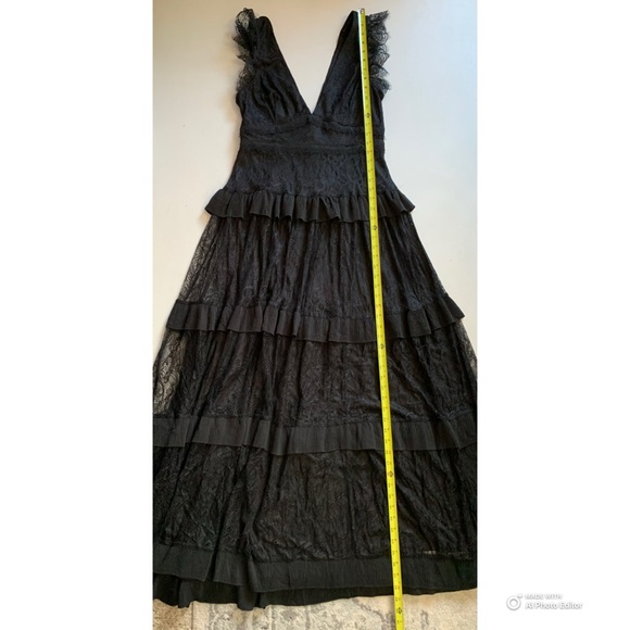 Lulus Large Marvelous Darling Black Lace Ruffled Tiered Maxi Dress NWT Formal - Picture 15 of 16